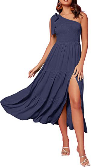 NYXIE Sunlit Symphony Layered Hem Dress -  One-shoulder Dress