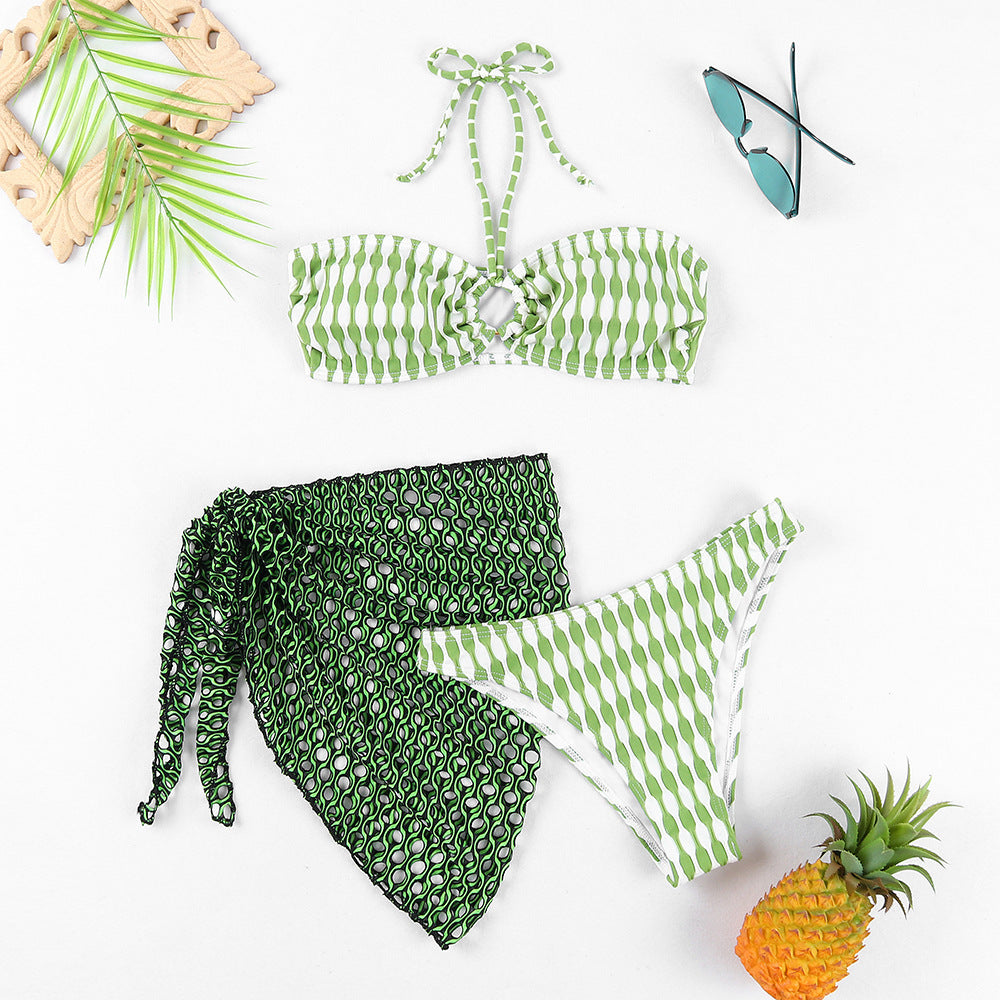 Coastal Couture Trio - Swimsuit Bikini Tube Top Three-piece Suit