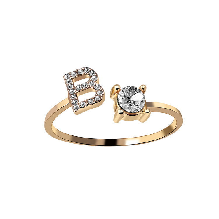 AlphaCrest Initial Ring Collection - Initial Letter Ring - Bnoli