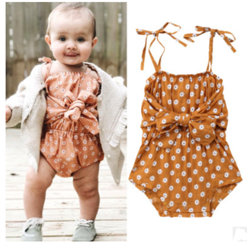 Bnoli Leora Summer Romper brown daisies