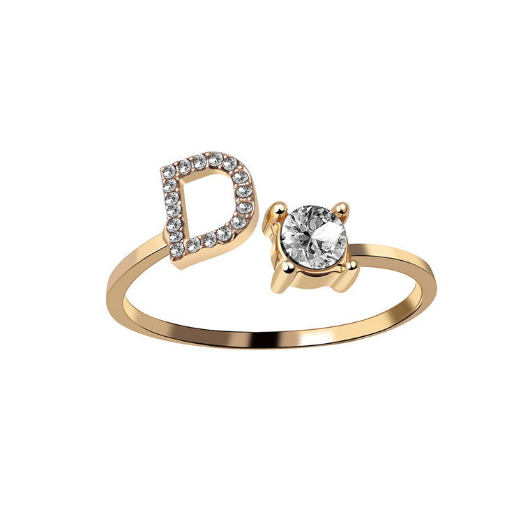 AlphaCrest Initial Ring Collection - Initial Letter Ring - Bnoli