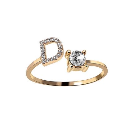 AlphaCrest Initial Ring Collection - Initial Letter Ring - Bnoli