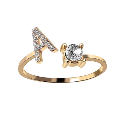 AlphaCrest Initial Ring Collection - Initial Letter Ring - Bnoli