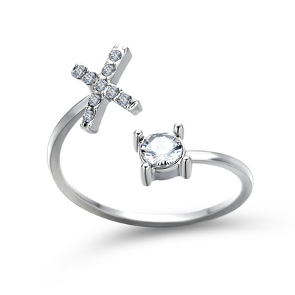 AlphaCrest Initial Ring Collection - Initial Letter Ring - Bnoli