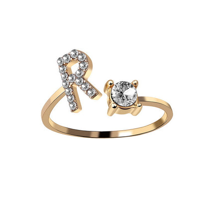 AlphaCrest Initial Ring Collection - Initial Letter Ring - Bnoli