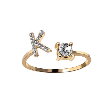 AlphaCrest Initial Ring Collection - Initial Letter Ring - Bnoli