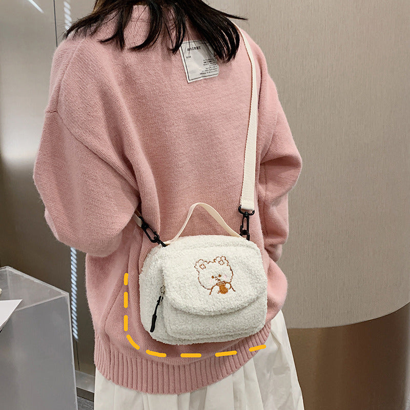 Bnoli | Mini Plush Canvas Bags white