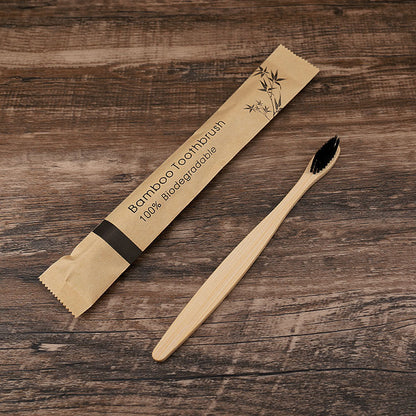 Bamboo Beauty Toothbrush - Flat Bamboo Paper Bag black