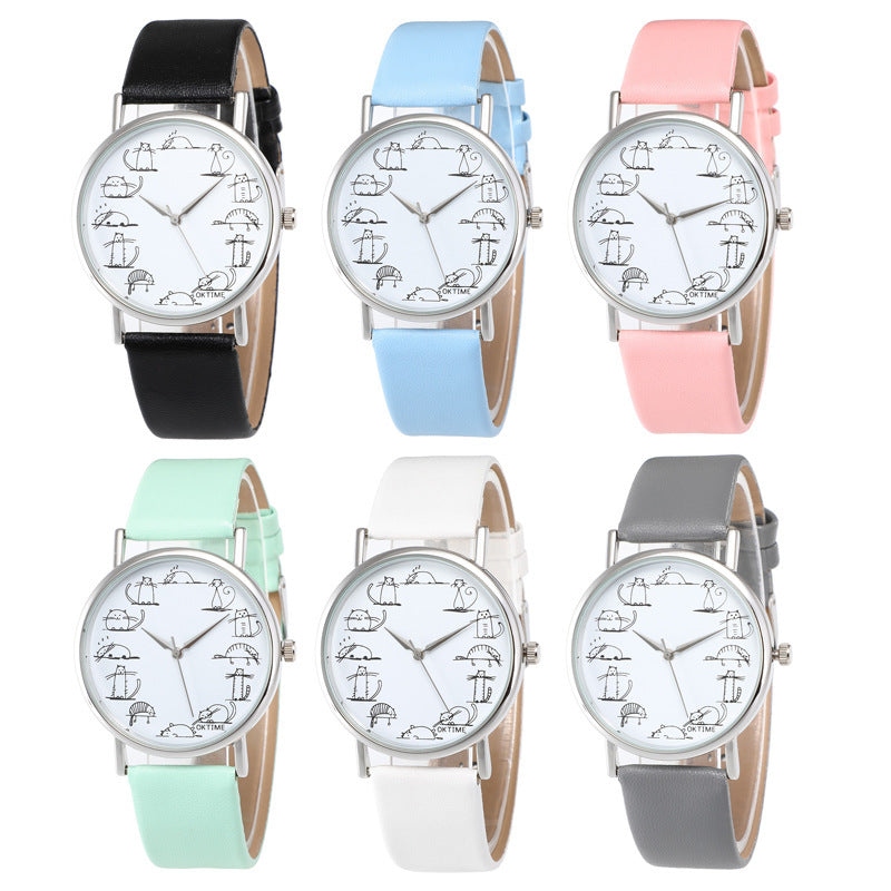 Whisker Watch Couture - Simple Cat Multicolor Watch black blue pink Turquoise white gray