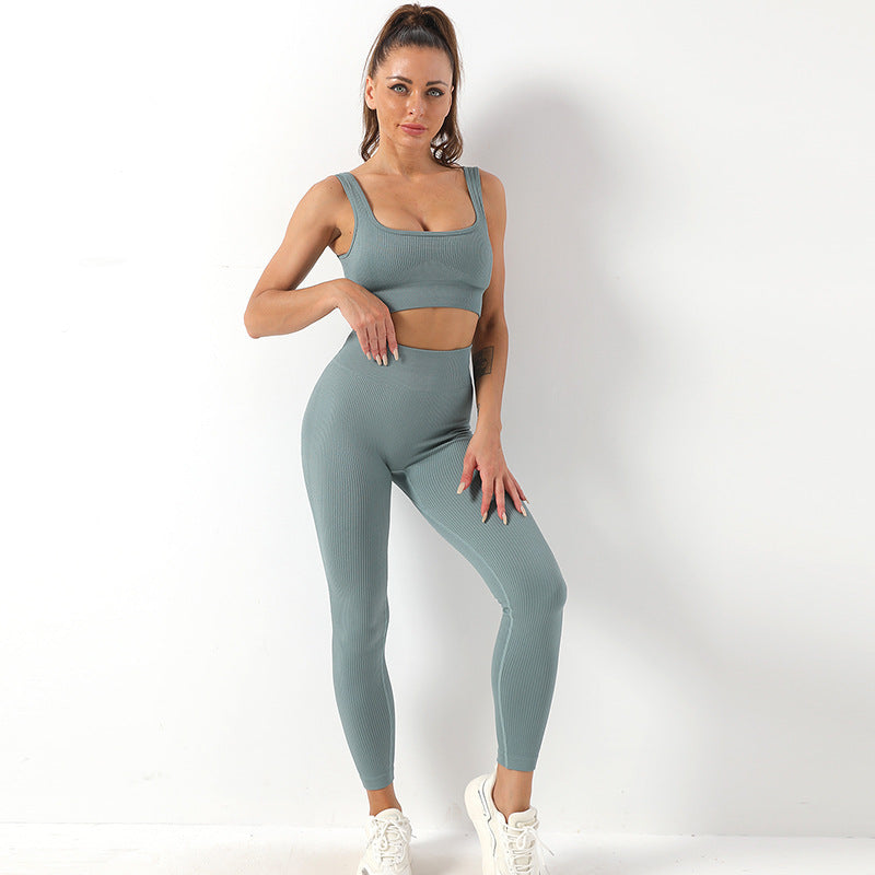 NYXIE Seamless Sculpture Yoga Set 2pcs Thread Yoga Suit Seamless Bra And Butt Lifting High Waist Leggings Set For Women Sports Fitness Yoga Pants Sportswear Outfits Clothing