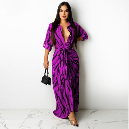 Bnoli | Solid Color Burst Pleated Dress purple and black