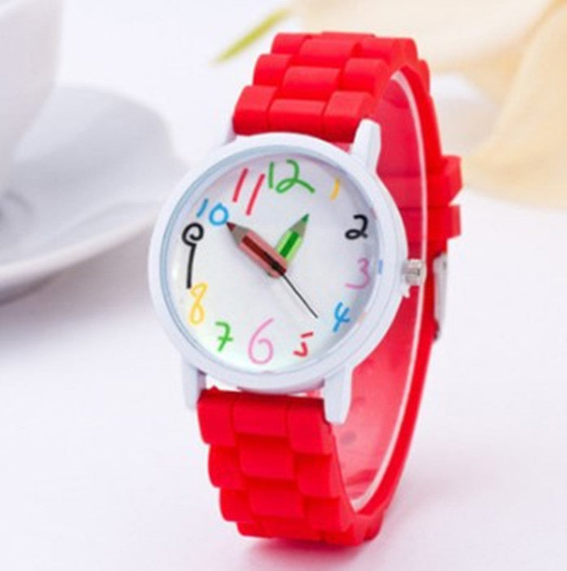 Whimsy Wonder Timepiece - Children Silicone Quartz Watch red