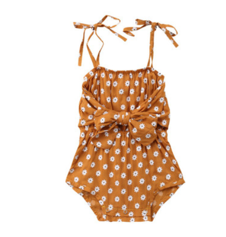 Bnoli Leora Summer Romper brown daisies