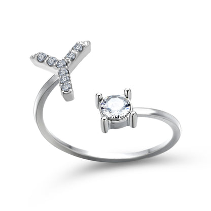 AlphaCrest Initial Ring Collection - Initial Letter Ring - Bnoli