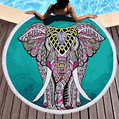 Coastal Retreat Round Towel  - Printed Beach Towel