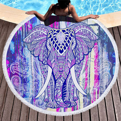 Coastal Retreat Round Towel  - Printed Beach Towel