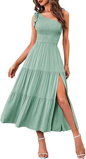 NYXIE Sunlit Symphony Layered Hem Dress -  One-shoulder Dress