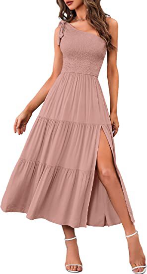 NYXIE Sunlit Symphony Layered Hem Dress -  One-shoulder Dress