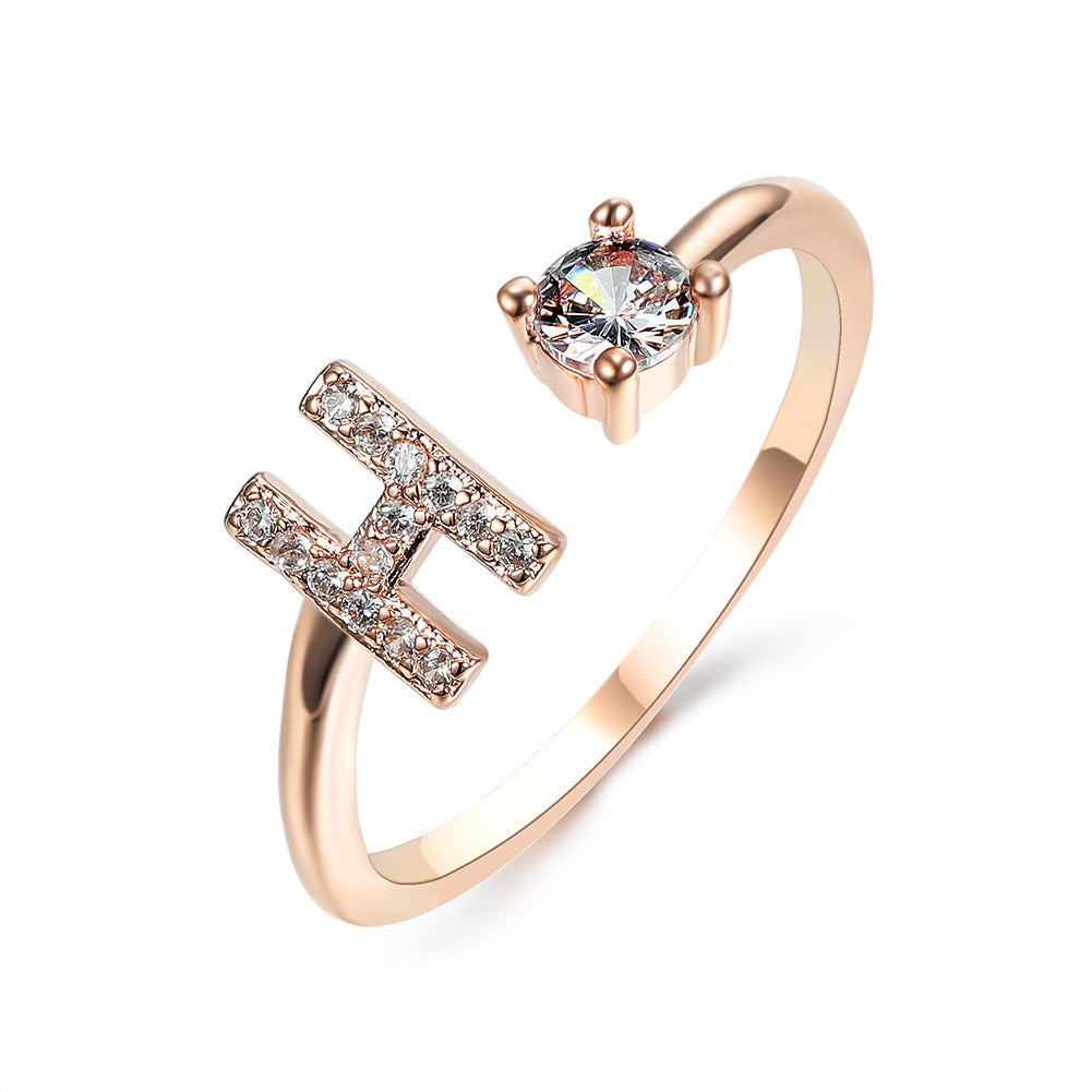 AlphaCrest Initial Ring Collection - Initial Letter Ring - Bnoli