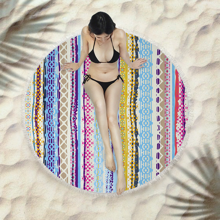 Sunbreeze Circular Towel - Fringed Beach Round Towel