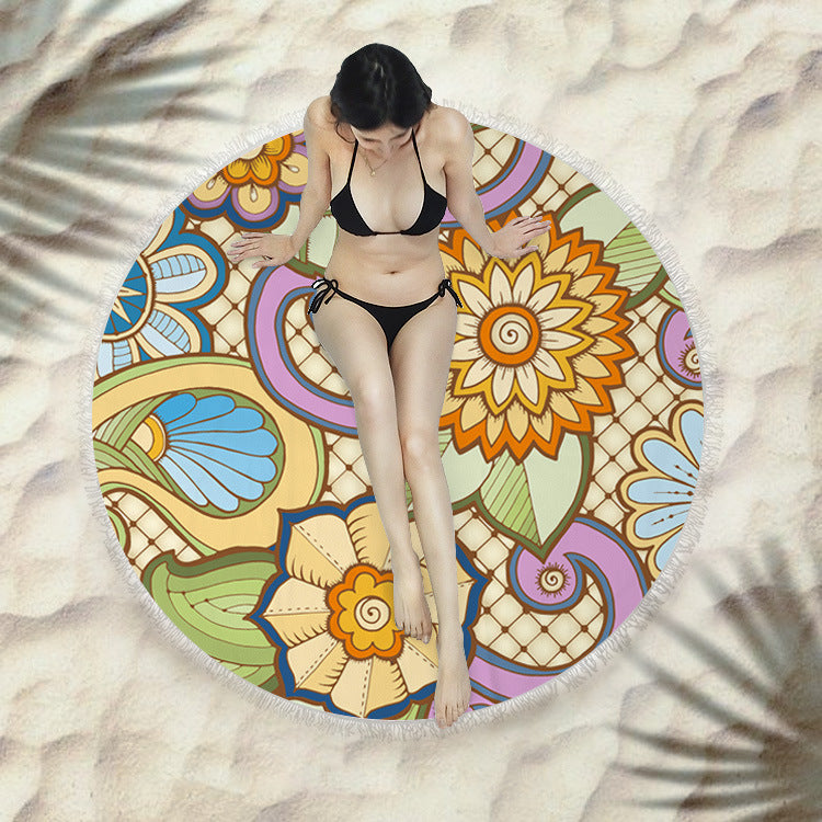 Sunbreeze Circular Towel - Fringed Beach Round Towel