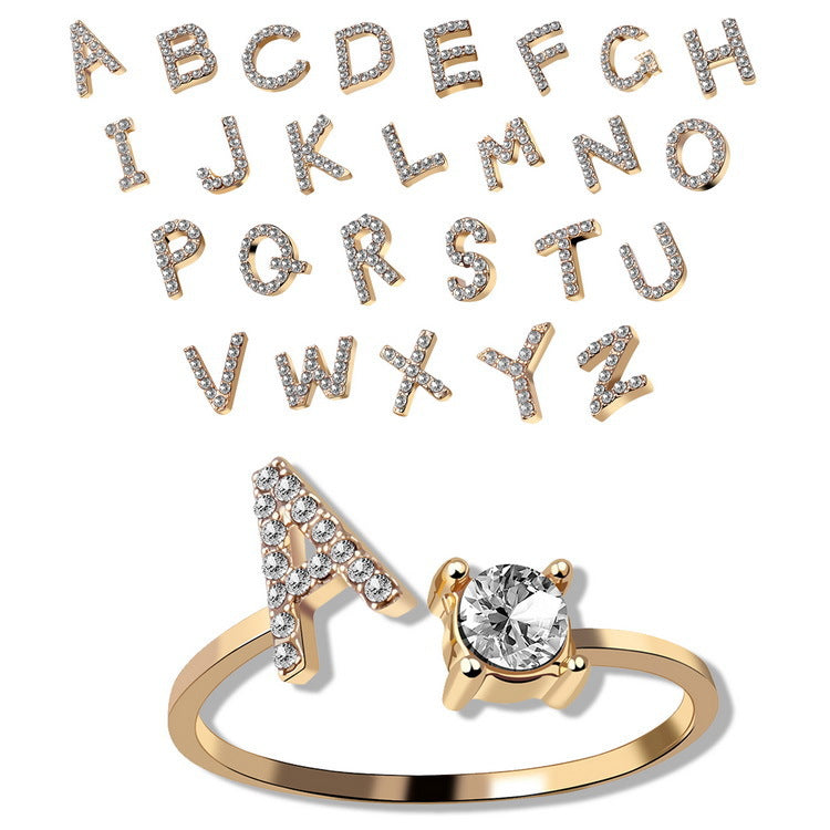 AlphaCrest Initial Ring Collection - Initial Letter Ring - Bnoli