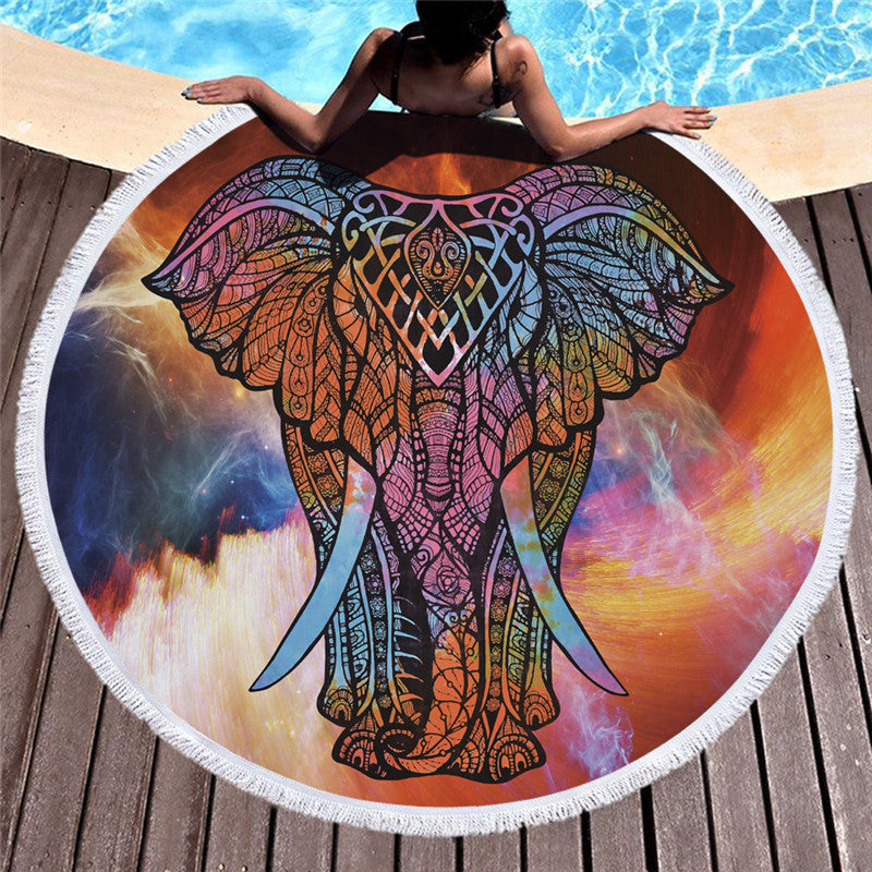 Coastal Retreat Round Towel  - Printed Beach Towel