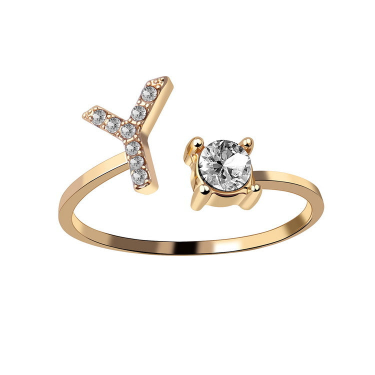 AlphaCrest Initial Ring Collection - Initial Letter Ring - Bnoli