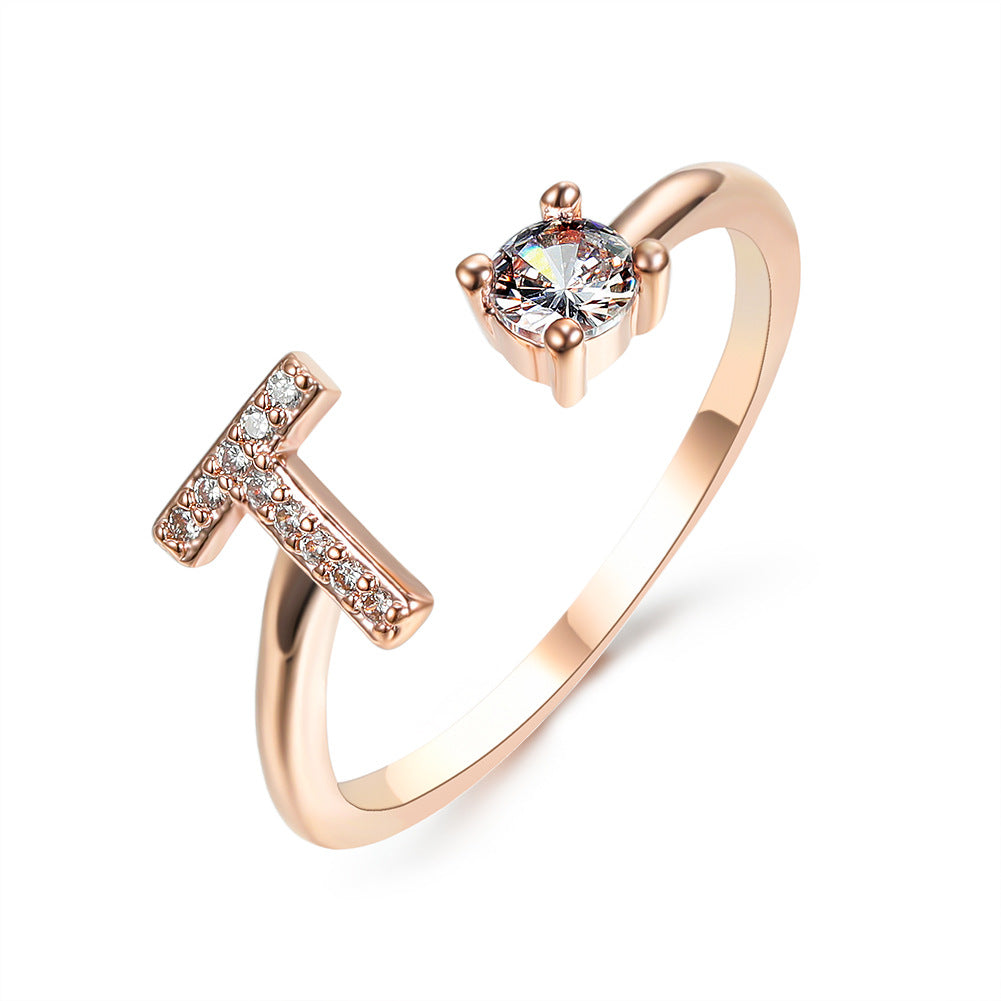 AlphaCrest Initial Ring Collection - Initial Letter Ring - Bnoli