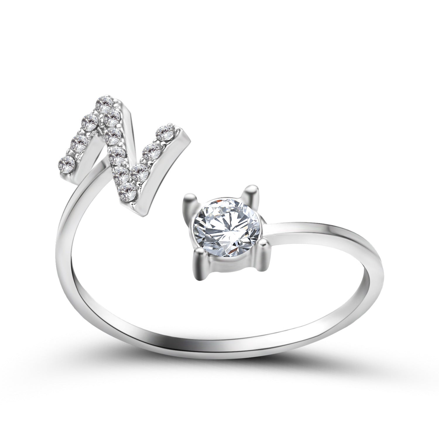 AlphaCrest Initial Ring Collection - Initial Letter Ring - Bnoli