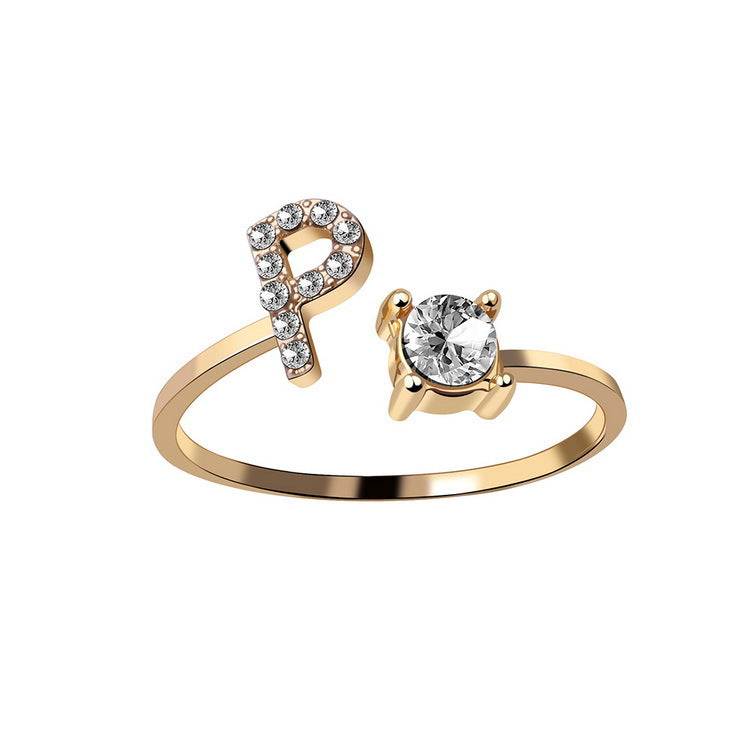 AlphaCrest Initial Ring Collection - Initial Letter Ring - Bnoli