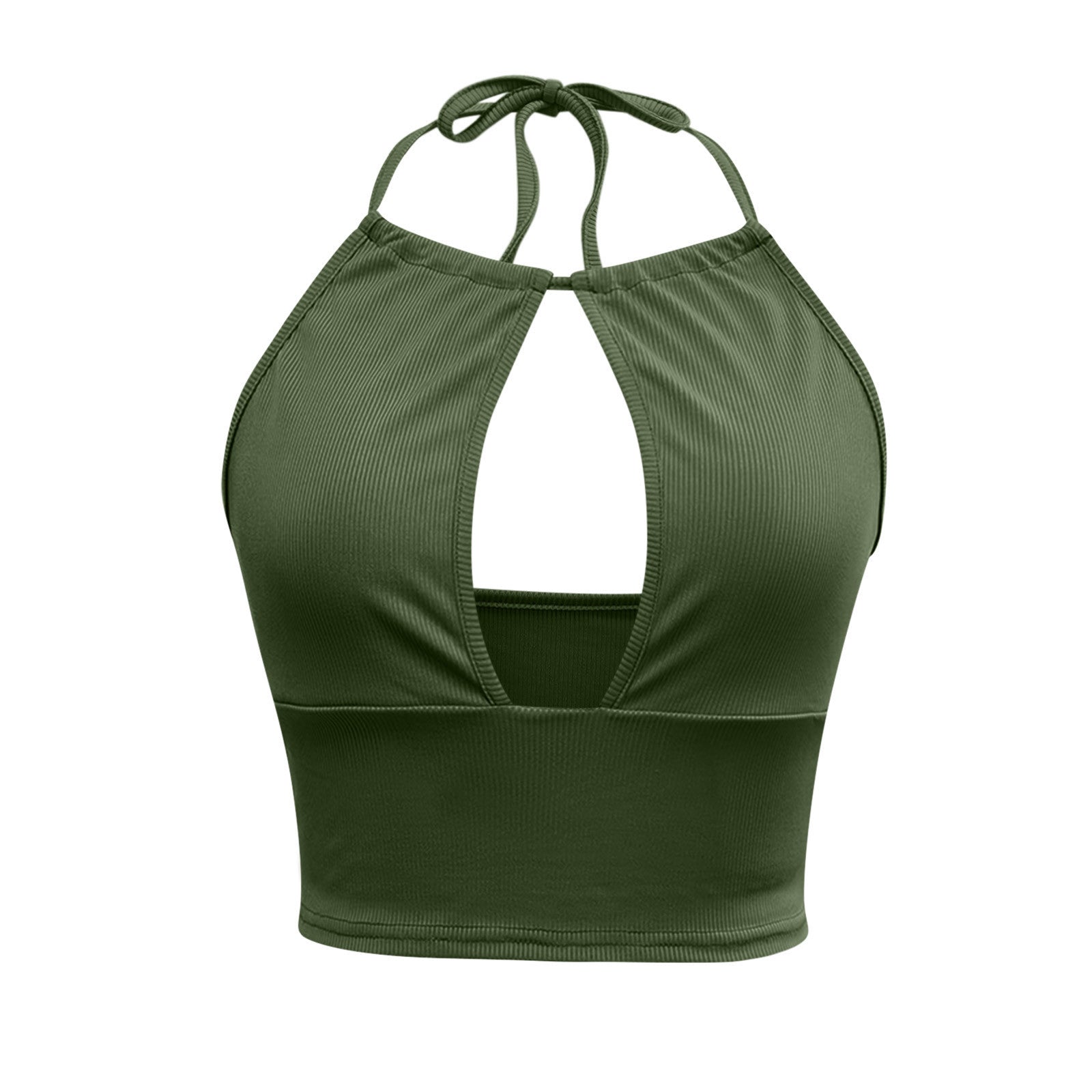 Luxe Lace Halter Cami - Camisole Halter Women Vest green