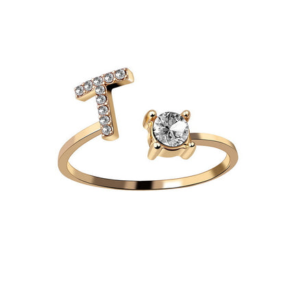 AlphaCrest Initial Ring Collection - Initial Letter Ring - Bnoli