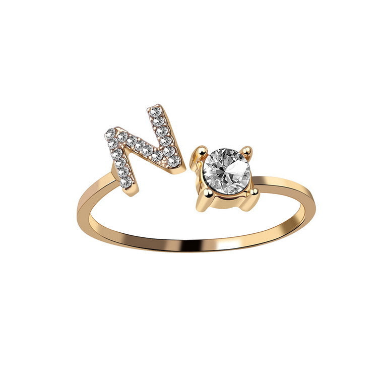 AlphaCrest Initial Ring Collection - Initial Letter Ring - Bnoli