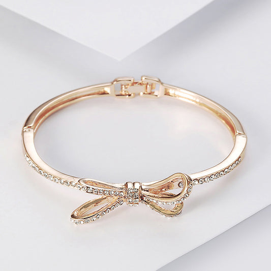 Bnoli | Diamonds Bows Rose Gold Alloy Bracelets