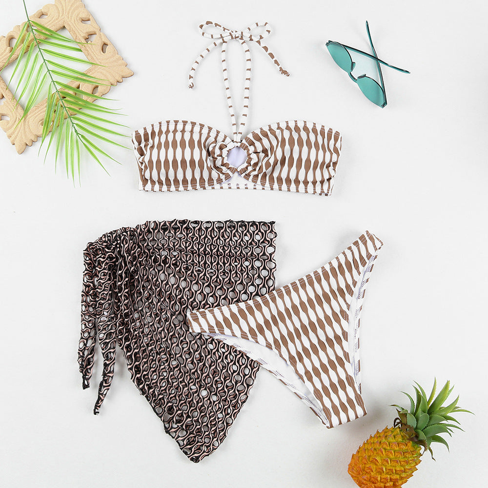 Coastal Couture Trio - Swimsuit Bikini Tube Top Three-piece Suit