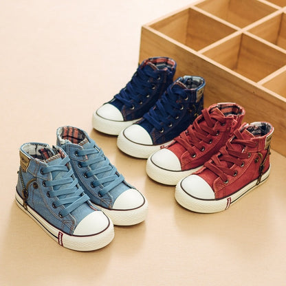 ActiveTread Canvas Kids Shoes Children Casual Denim Sneakers Boys Girls light blue red orange