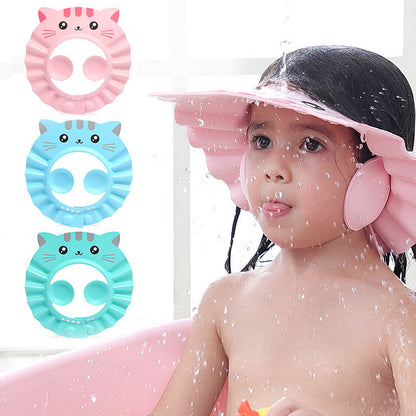 Bnoli Baby Waterproof Ear Protection Shower Cap pink