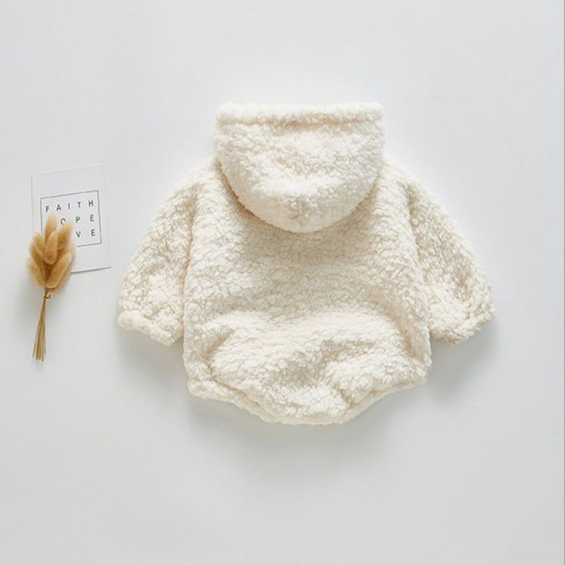 CuddleLamb Cashmere Robe Romper - Baby hooded robe