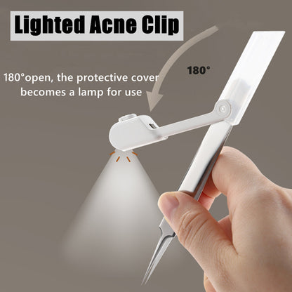 GlowGrip Precision Pincers Led Acne Needle Tweezers Needle