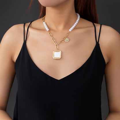 Majestic Pearl Reverie Necklace - Faux Baroque Pearl