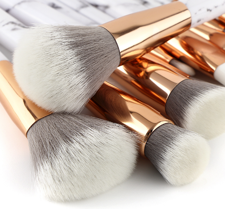 MarbleGlow Makeup Brush Collection - 11pc Brushes Set