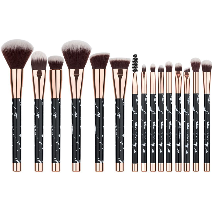 MarbleGlow Makeup Brush Collection - 11pc Brushes Set