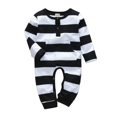 NYXIE CuddleCuties Romper Set - Newborn and Kids Jumpsuit black white stripe