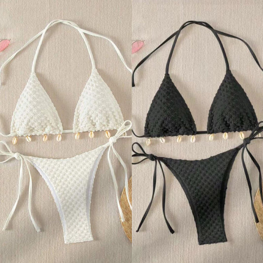 Exclusive Bikini Set - Special Fabric Split Swimsuit