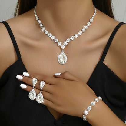 NYXIE SereneSparkle Three-Piece Set - Fashion Jewelry, Necklace, Ear Stud, Bracelet, women, clothing