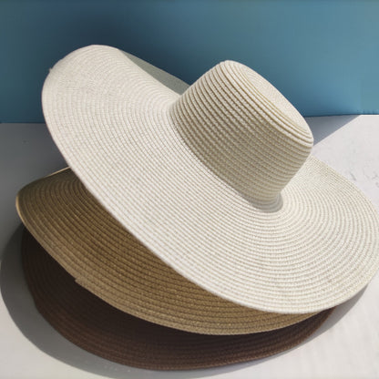 Beachside Aura Straw Hat - 14CM Big Brim Straw Hat