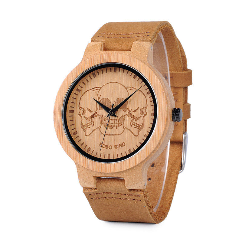 Opulent Woodland Wristwatch Fashionable Wood Style blue brown