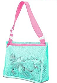 Seaside Safari Shell Sack Children Summer Beach Toy Net Storage Bag pink green blue