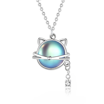 Silver Whisker Moonstone Necklace